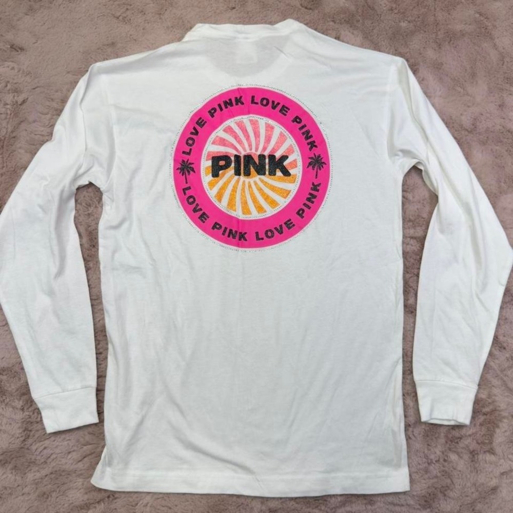 VS‎ PINK "Love Pink" Graphic Long Sleeve Tee